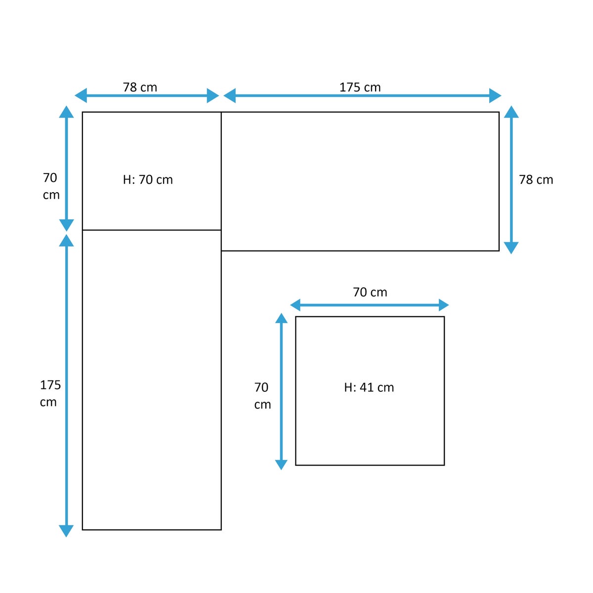 Costa Loungeset Zwart Aluminium 4-delig met Kussens