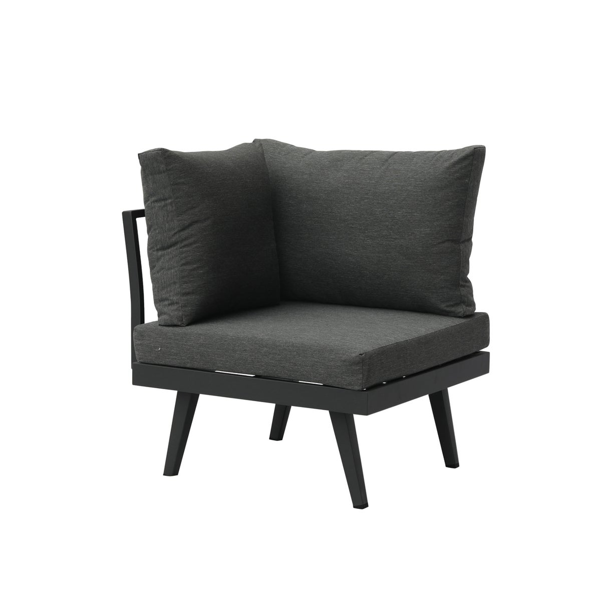 Costa Loungeset Zwart Aluminium 4-delig met Kussens