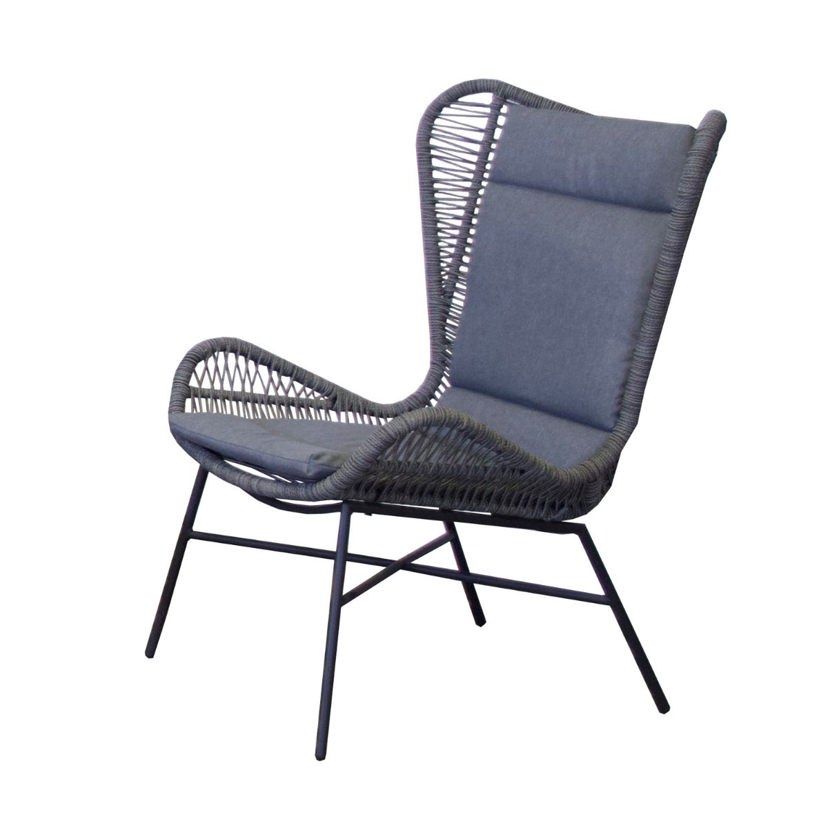 Rome Loungeset Antraciet 4-Delig met Kussens