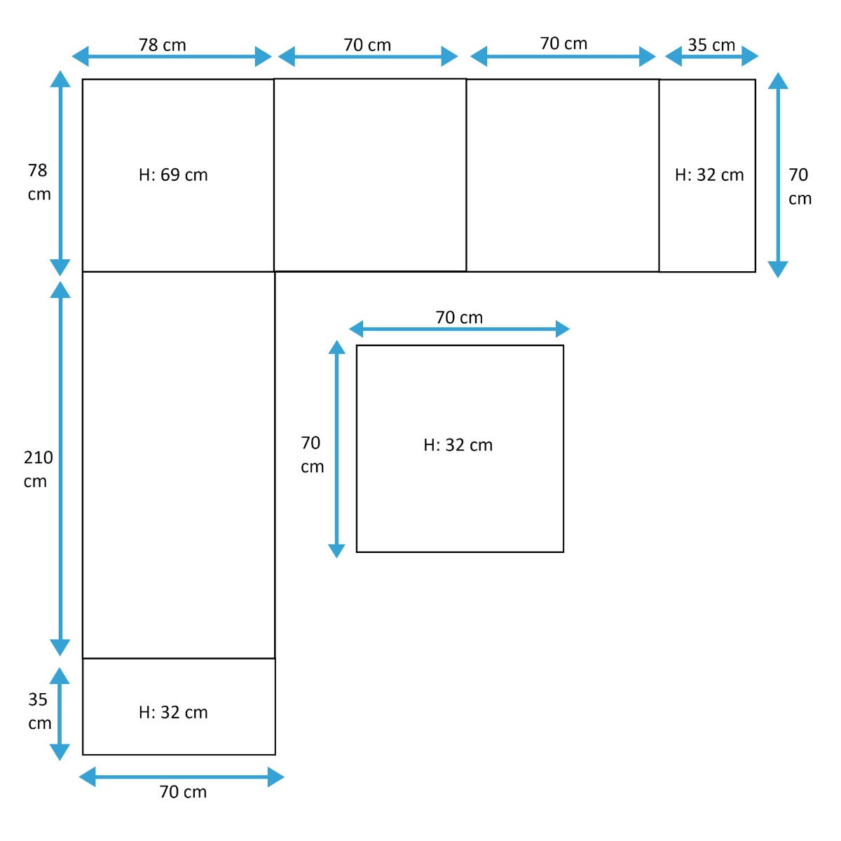 Diego Lounge Tuinset Aluminium met Elementen, Zitkussens en Relax Functie
