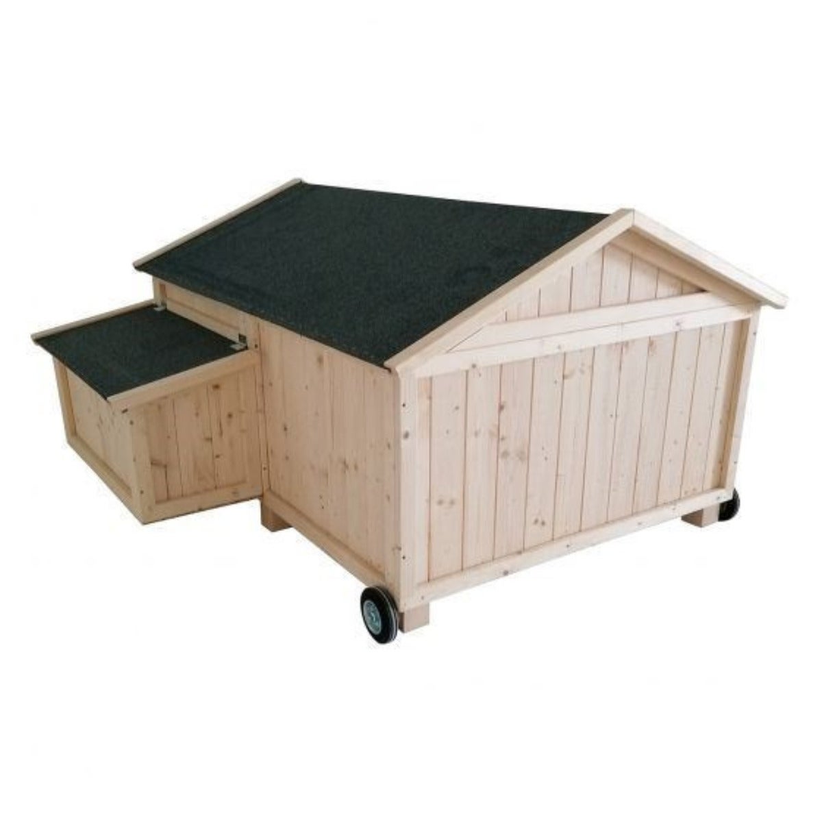 Mobiel Kippenhok met Wielen en Bitumen Dak 150 x 110 cm