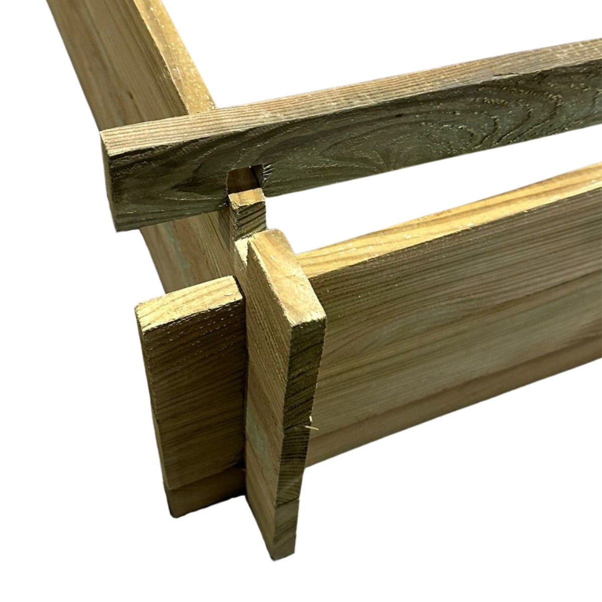 Moestuinbak met 4 Vakken en Worteldoek Geïmpregneerd 100 x 100 x 27 cm