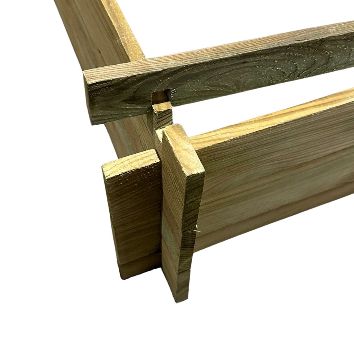 Moestuinbak met 4 Vakken en Worteldoek Geïmpregneerd 80 x 80 x 27 cm