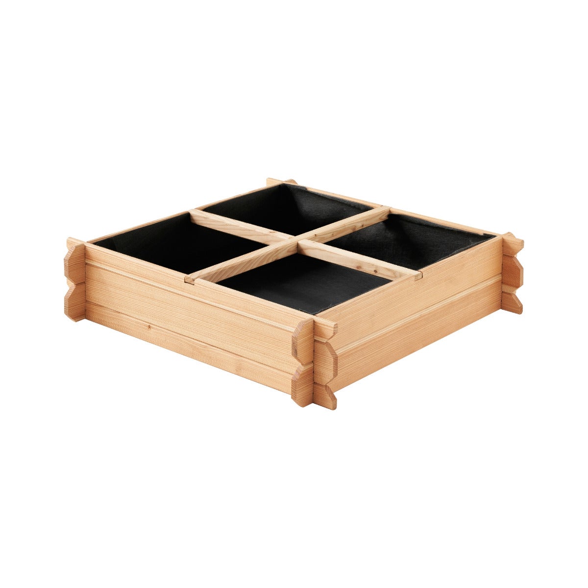 Moestuinbak met Worteldoek Larikshout 80 x 80 cm