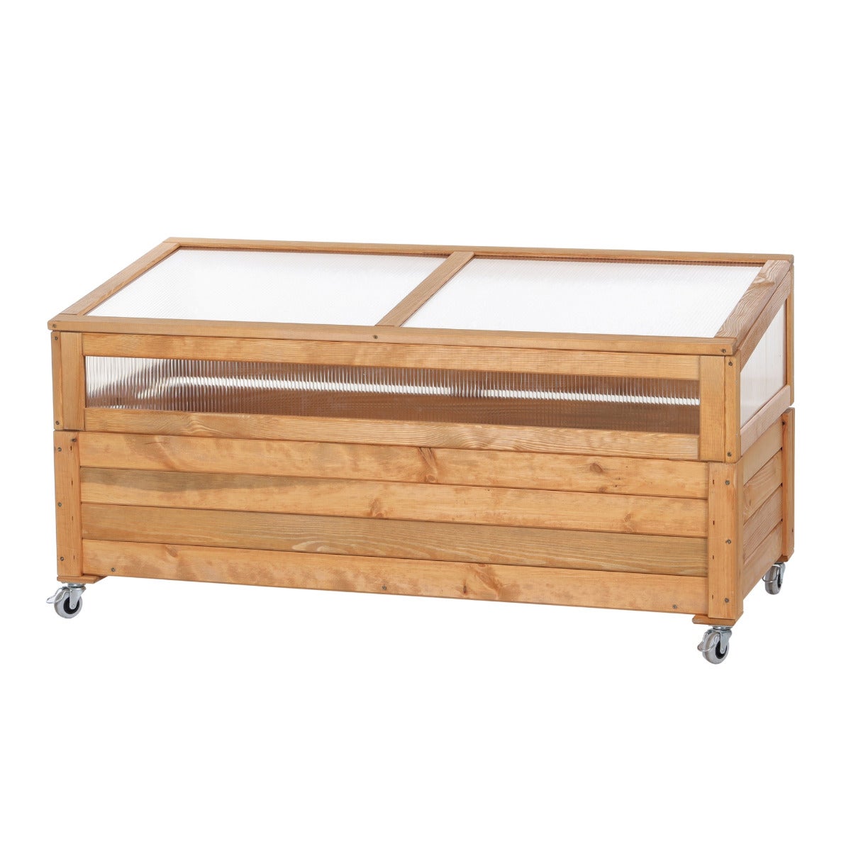 Kweekbak met Kas Deksel op Wielen Eikenlook 118 x 52 x 59 cm