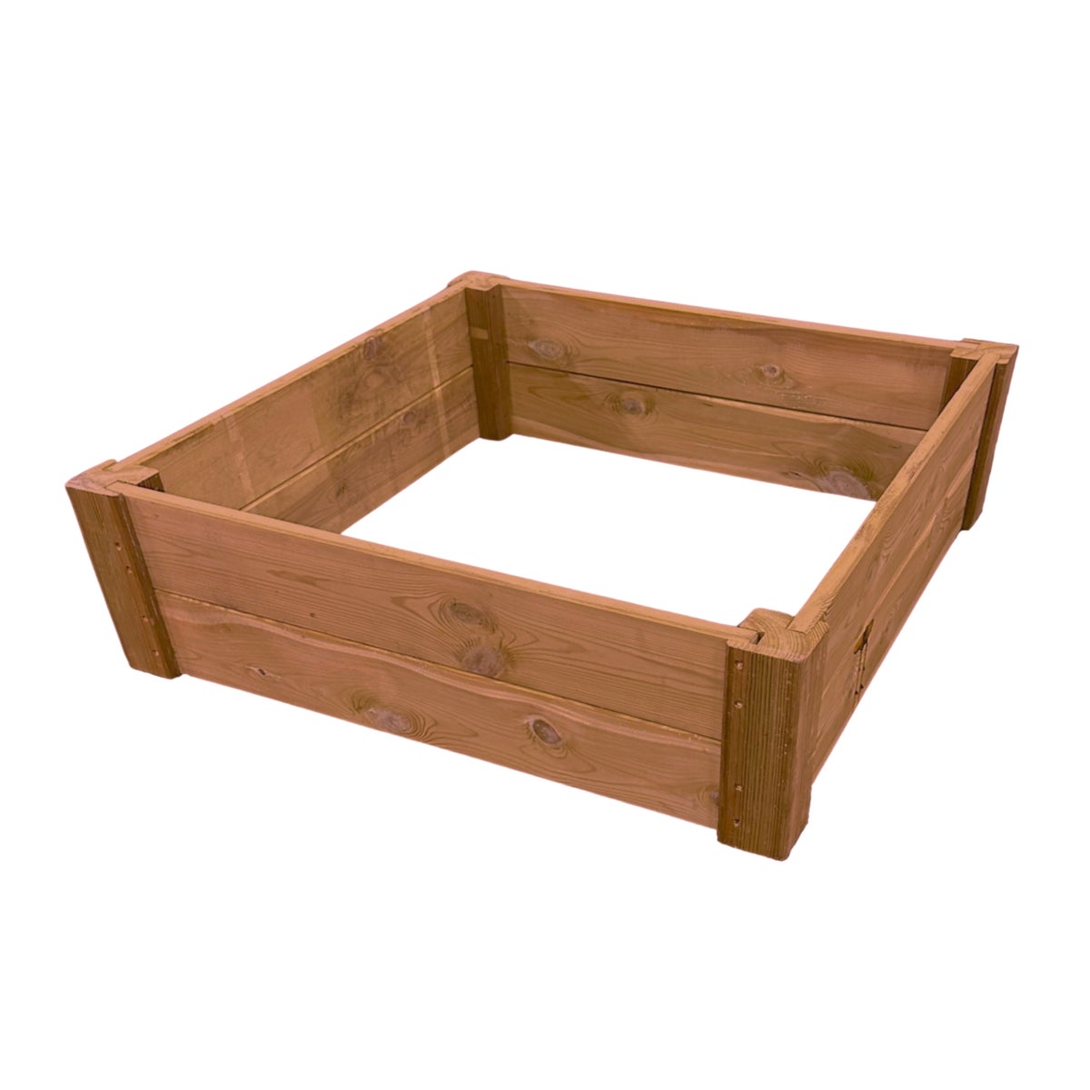 Moestuinbed Bruin met Hoekpalen en Worteldoek Geïmpregneerd 120 x 120 x 27 cm