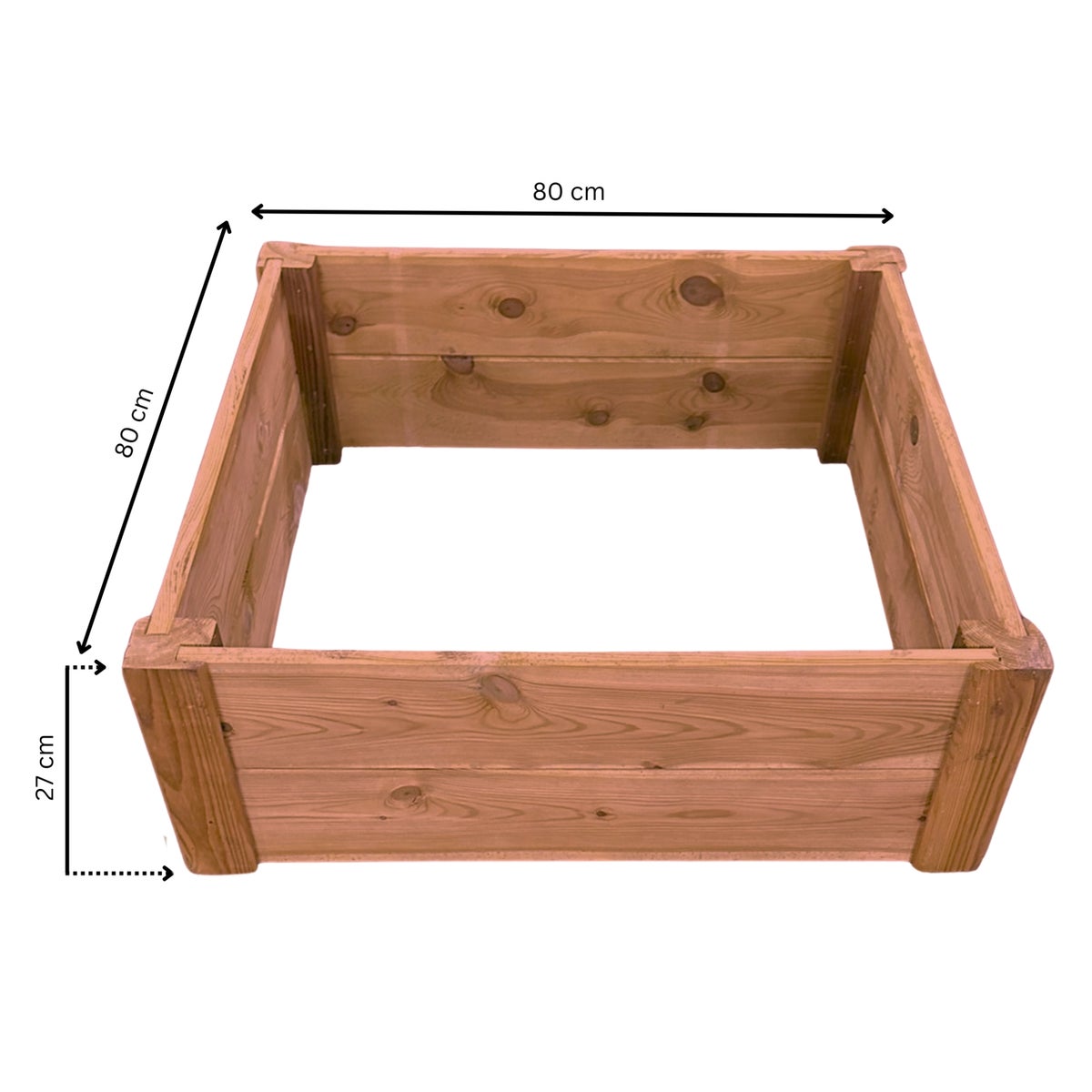 Moestuinbed Bruin met Hoekpalen en Worteldoek Geïmpregneerd 80 x 80 x 27 cm