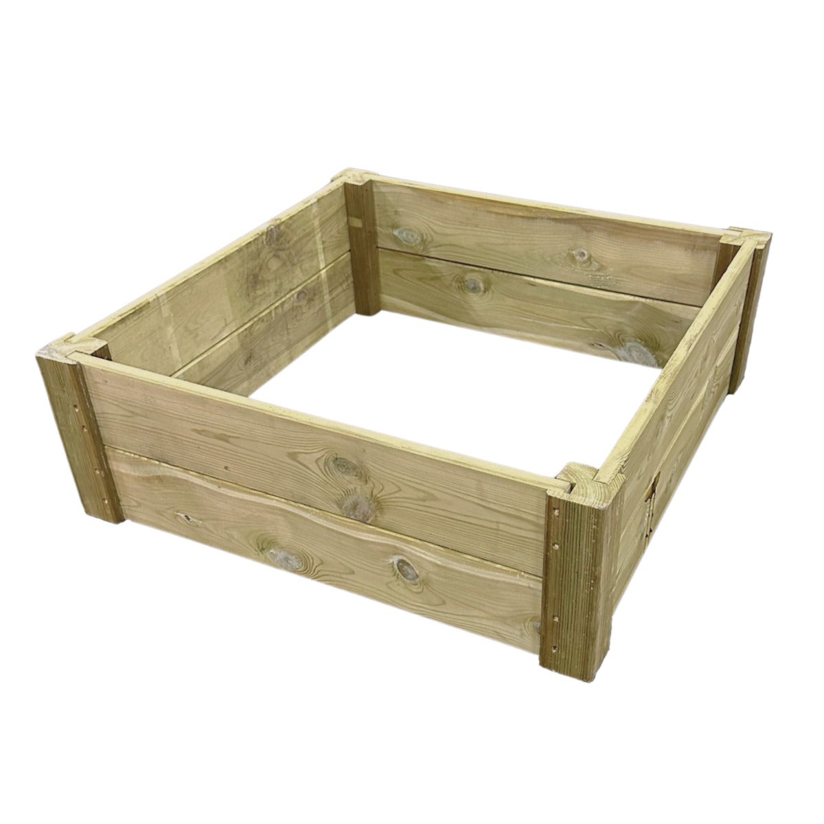 Moestuinbed met Hoekpalen en Worteldoek Geïmpregneerd 80 x 80 x 27 cm