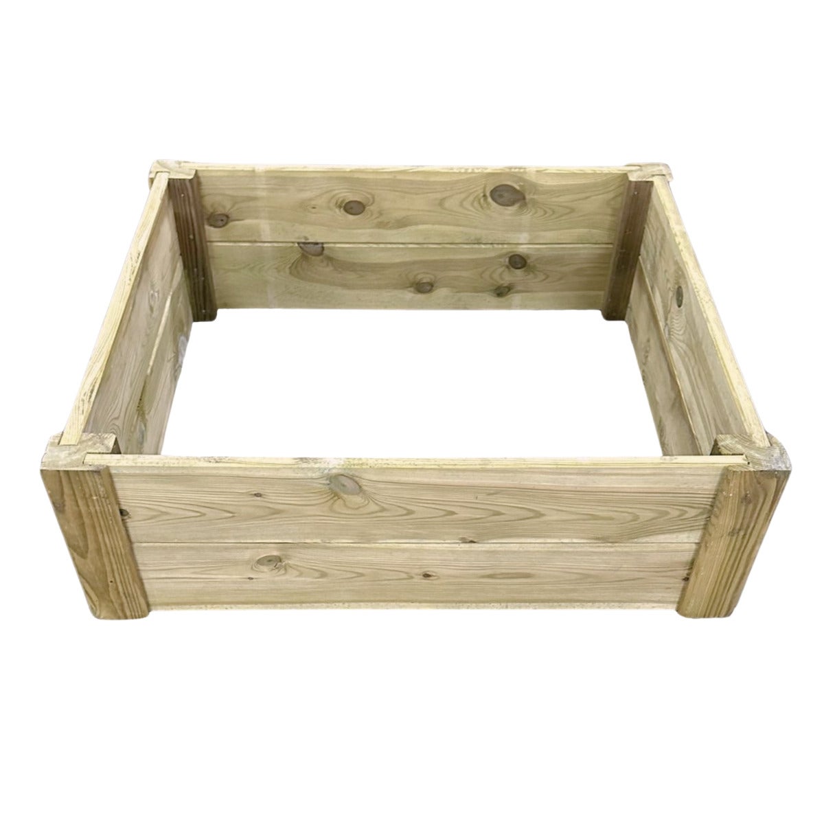 Moestuinbed met Hoekpalen en Worteldoek Geïmpregneerd 120 x 120 x 27 cm