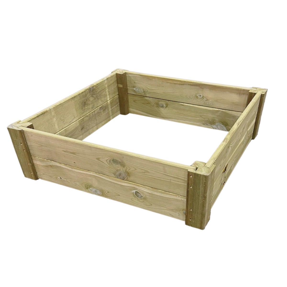 Moestuinbed met Hoekpalen en Worteldoek Geïmpregneerd 120 x 120 x 27 cm