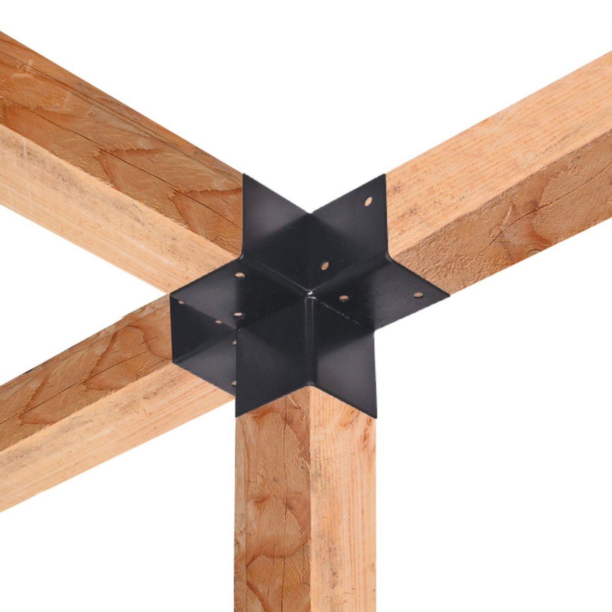 Pergola Hoekverbinding Met Verlenging Zwart Voor 12 x 12 cm Balken Kubus Model - Per Stuk