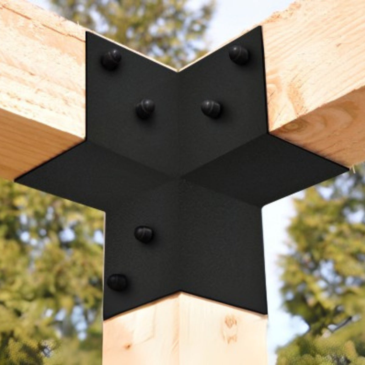 Pergola Hoekverbinding Zwart Voor 12 x 12 cm Balken - Per Stuk