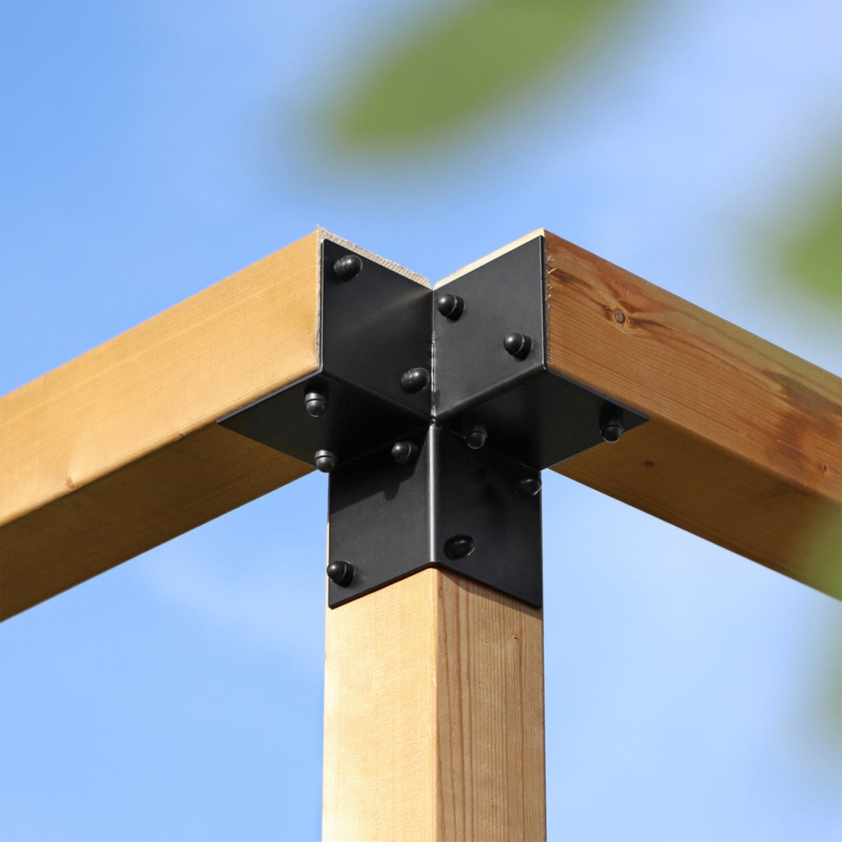 Pergola Hoekverbinding Zwart Voor 9 x 9 cm Balken - Per Stuk