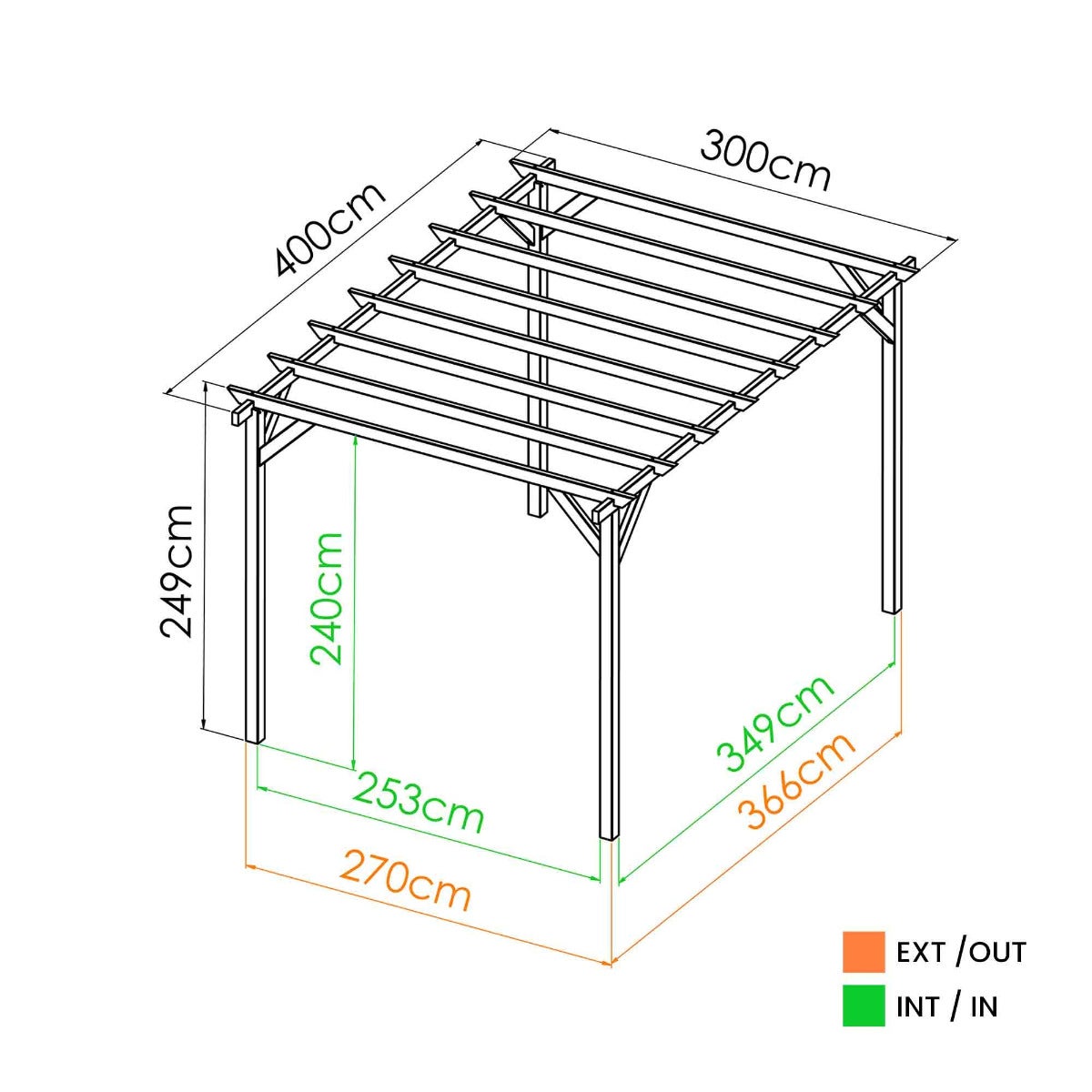 Pergola Magdalie 400 x 300 cm