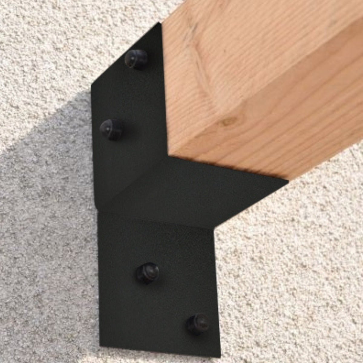 Pergola Muurbevestiging Zwart Gecoat Voor 9 x 9 cm Balken Links - Per Stuk