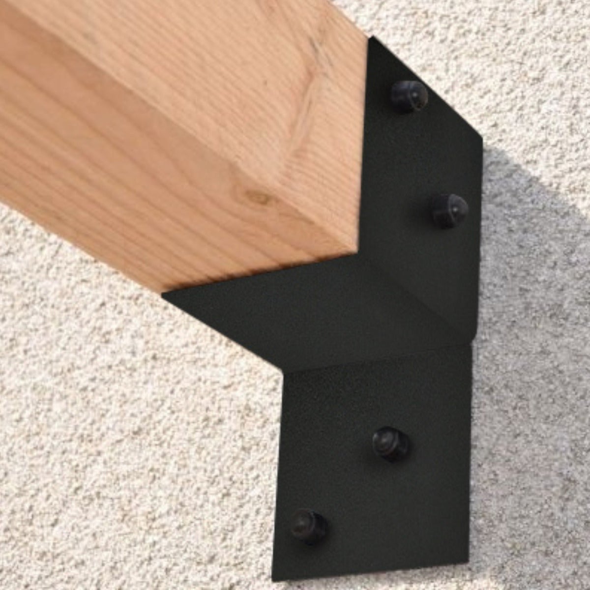 Pergola Muurbevestiging Zwart Gecoat Voor 12 x 12 cm Balken Rechts - Per Stuk