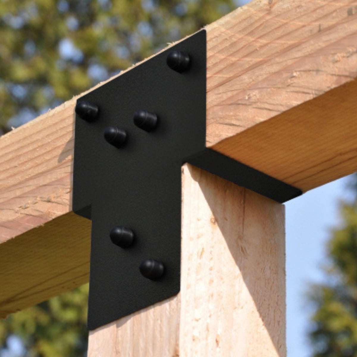 Pergola Verlenging Zwart Gecoat Voor 9 x 9 cm Palen - Per Stuk