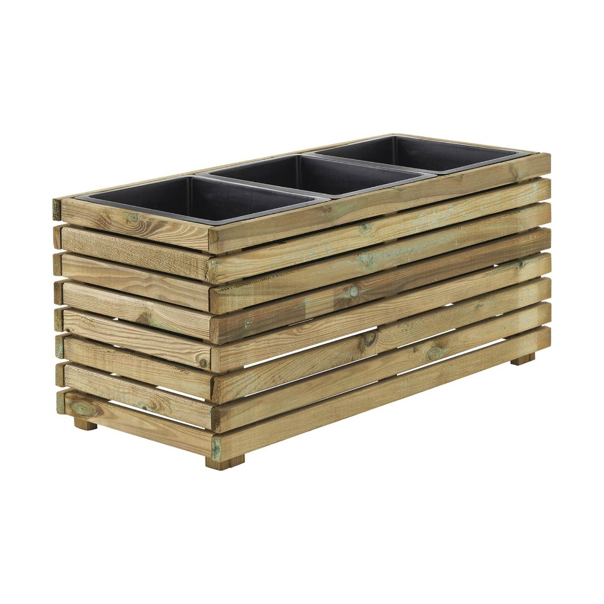 Plantenbak Grenen met 3 Binnenbakken 90 x 40 cm