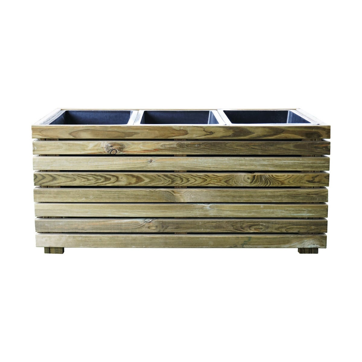 Plantenbak Grenen met 3 Binnenbakken 90 x 40 cm