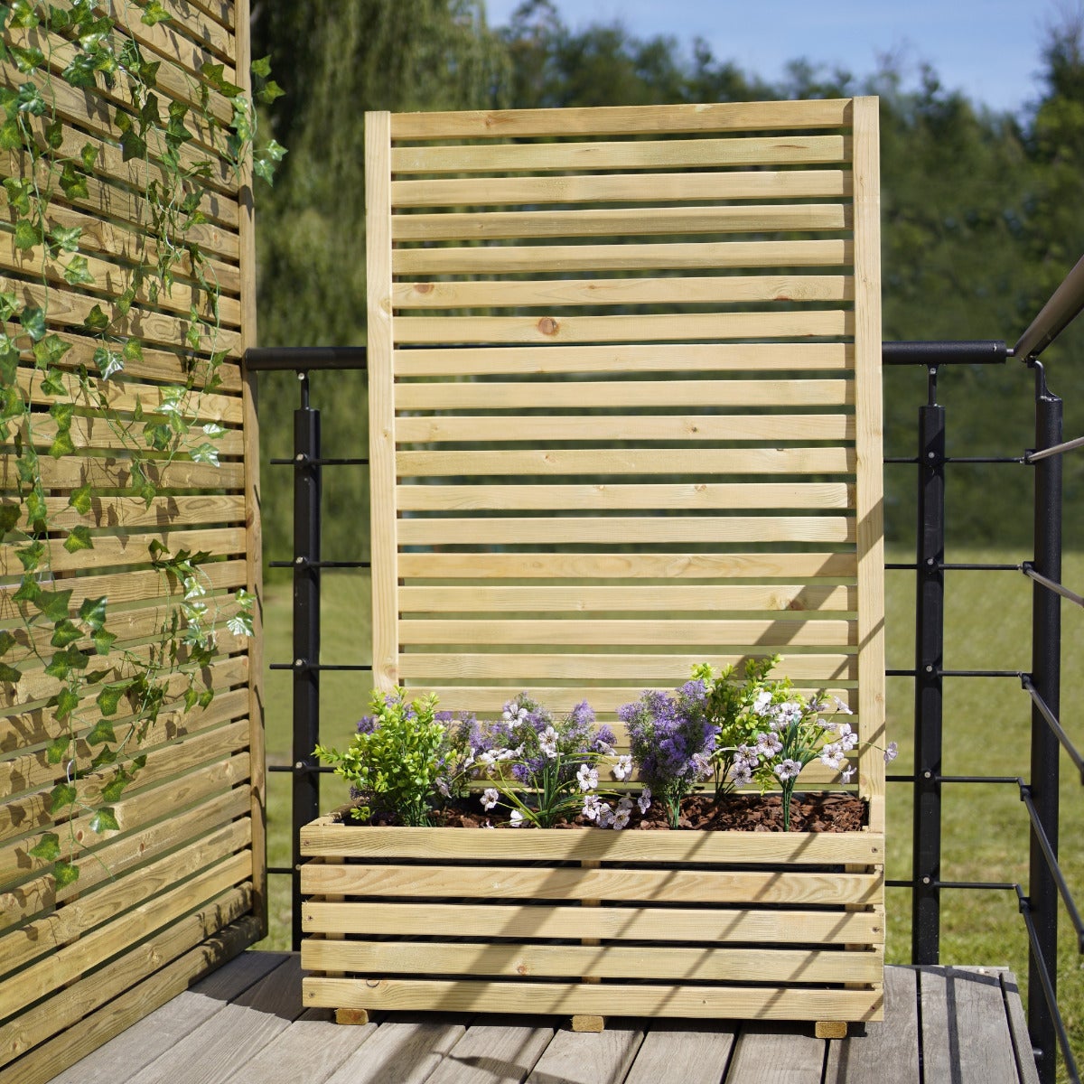 Plantenbak Kaapstad met Klimrek en Worteldoek Geïmpregneerd Grenen 80 x 40 cm