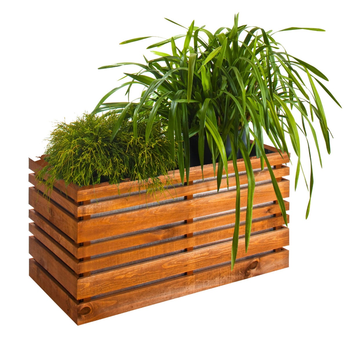 Plantenbak Lyon met Stalen Binnenbak Geïmpregneerd Grenen 100 x 50 cm