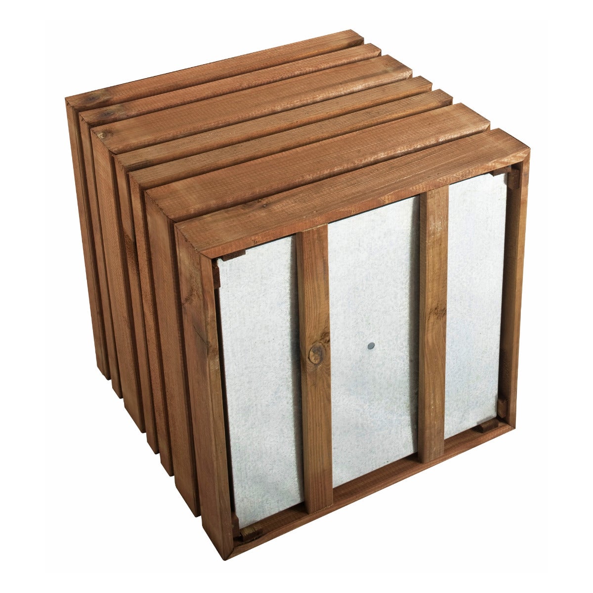 Plantenbak Lyon met Stalen Binnenbak Geïmpregneerd Grenen 50 x 50 cm