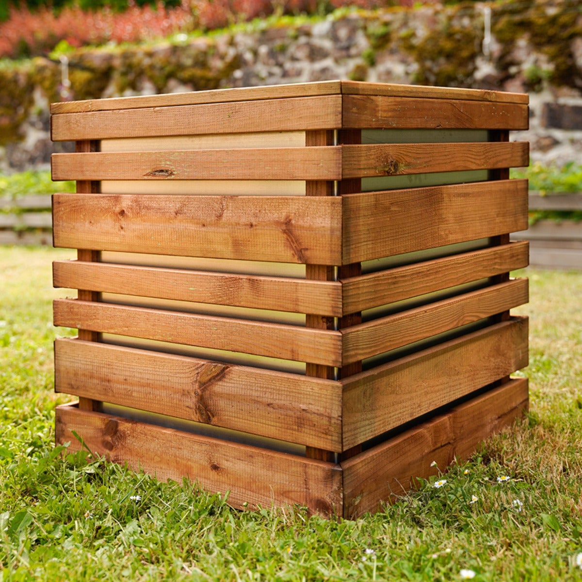 Plantenbak Lyon met Stalen Binnenbak Geïmpregneerd Grenen 50 x 50 cm