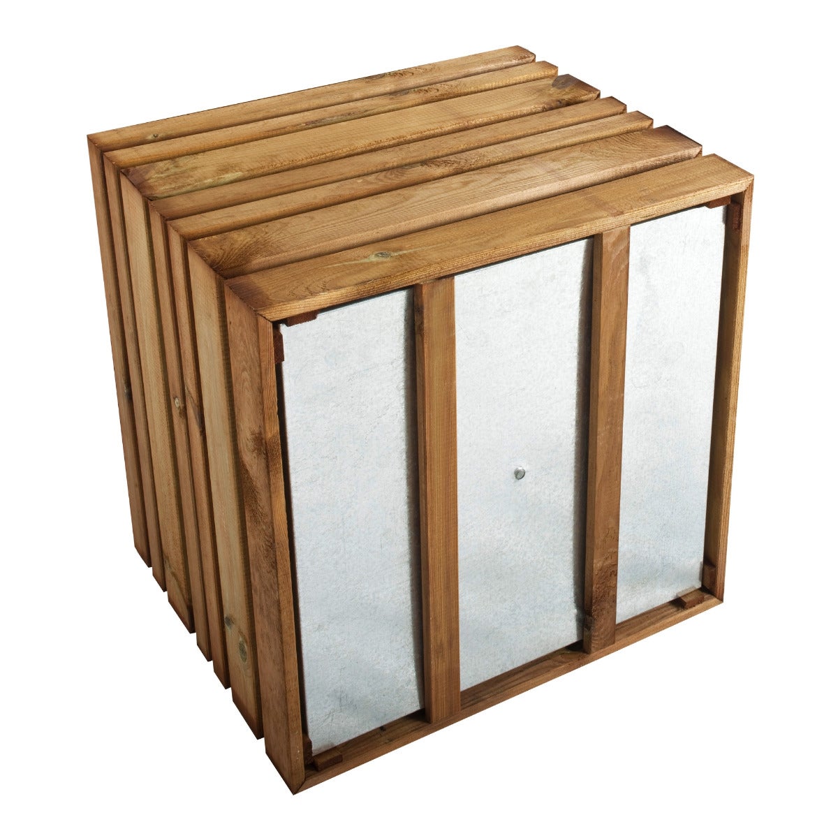 Plantenbak Lyon met Stalen Binnenbak Geïmpregneerd Grenen 60 x 60 cm