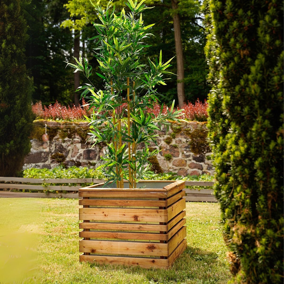 Plantenbak Lyon met Stalen Binnenbak Geïmpregneerd Grenen 60 x 60 cm