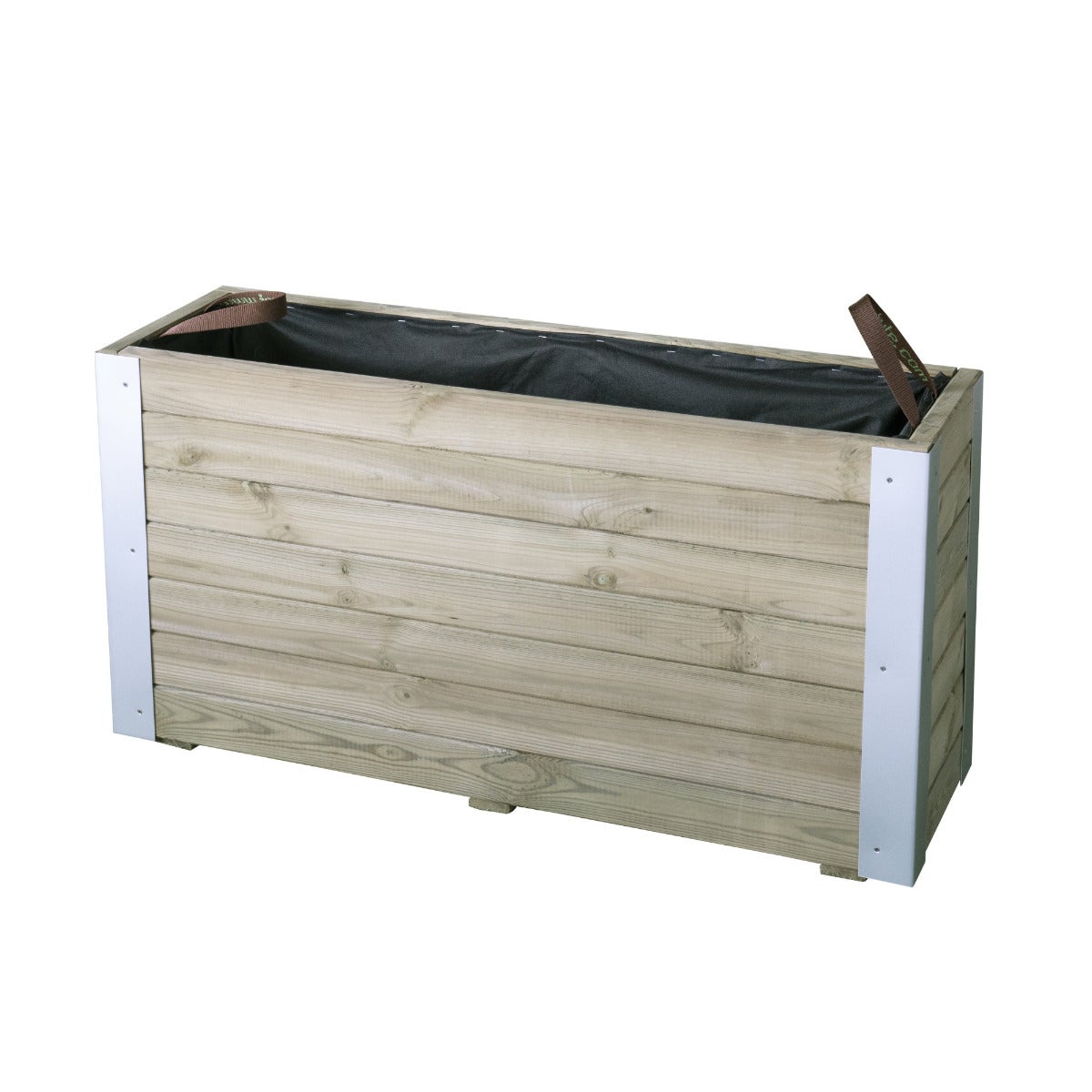 Plantenbak met Aluminium Hoekstrips en Worteldoek 100 x 50 cm