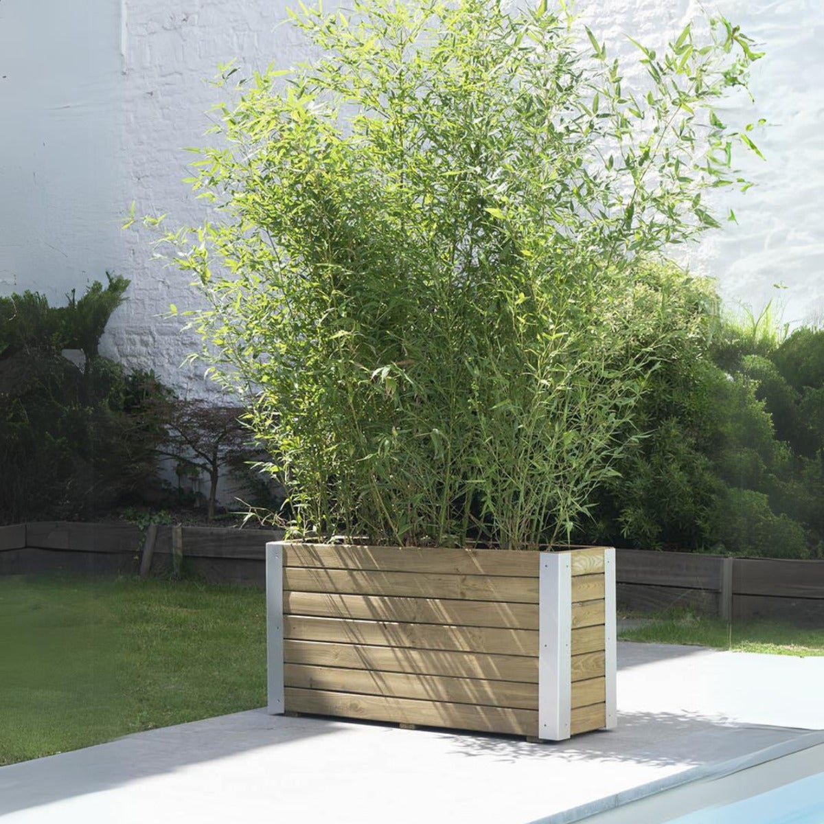 Plantenbak met Aluminium Hoekstrips en Worteldoek 100 x 50 cm