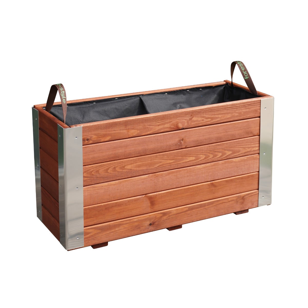 Plantenbak met Aluminium Hoekstrips en Worteldoek Bruin 80 x 43.5 cm