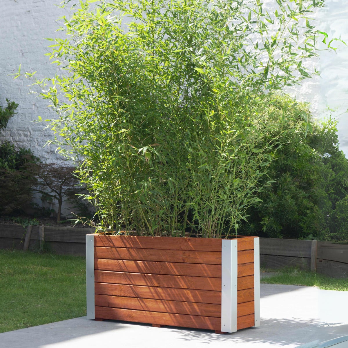 Plantenbak met Aluminium Hoekstrips en Worteldoek Bruin 100 x 50 cm