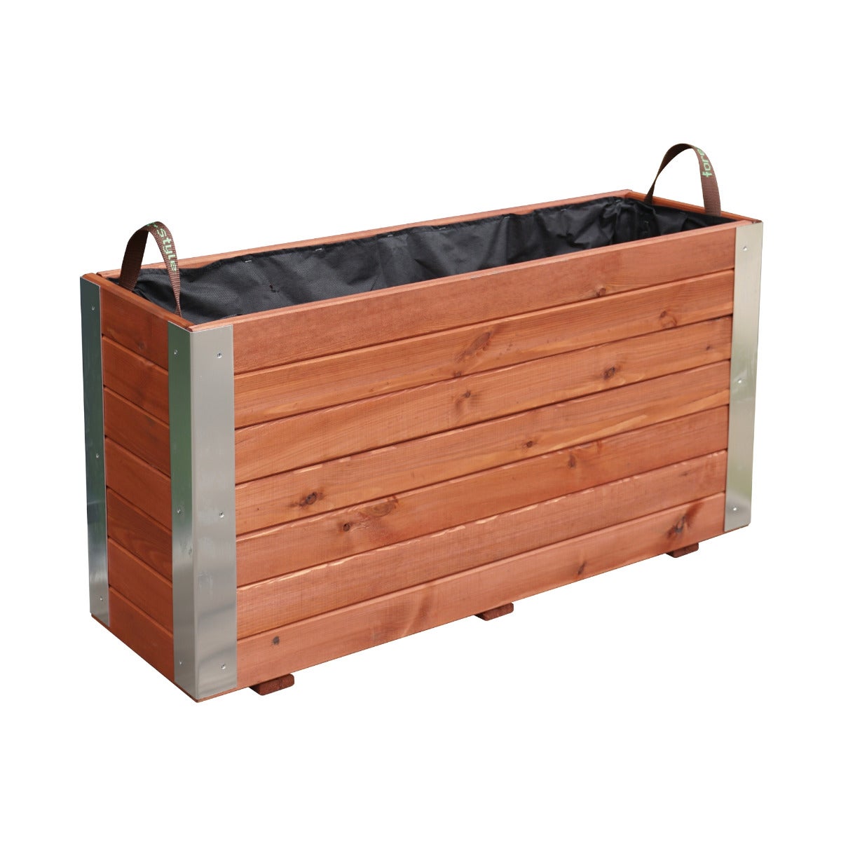 Plantenbak met Aluminium Hoekstrips en Worteldoek Bruin 100 x 50 cm