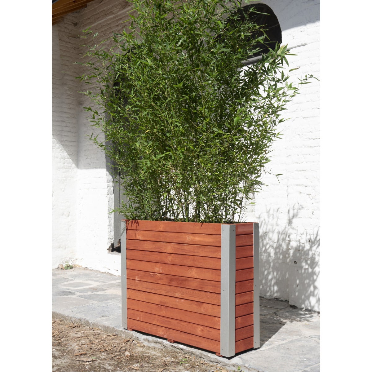 Plantenbak met Aluminium Hoekstrips en Worteldoek Bruin 100 x 78.5 cm