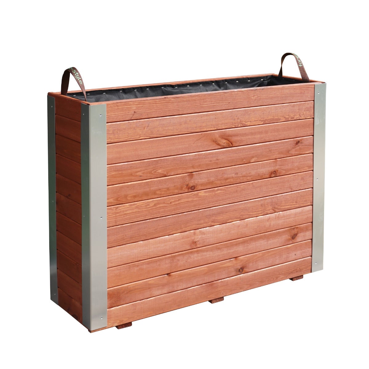 Plantenbak met Aluminium Hoekstrips en Worteldoek Bruin 100 x 78.5 cm