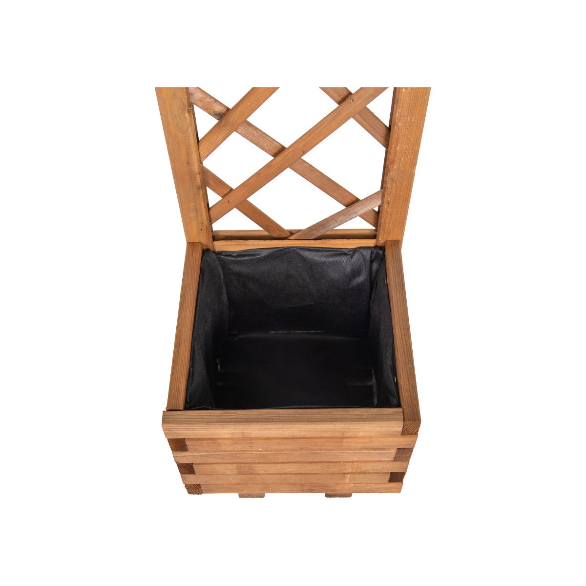 Plantenbak met Klimrek en Worteldoek Bruin Grenen 40 x 40 cm