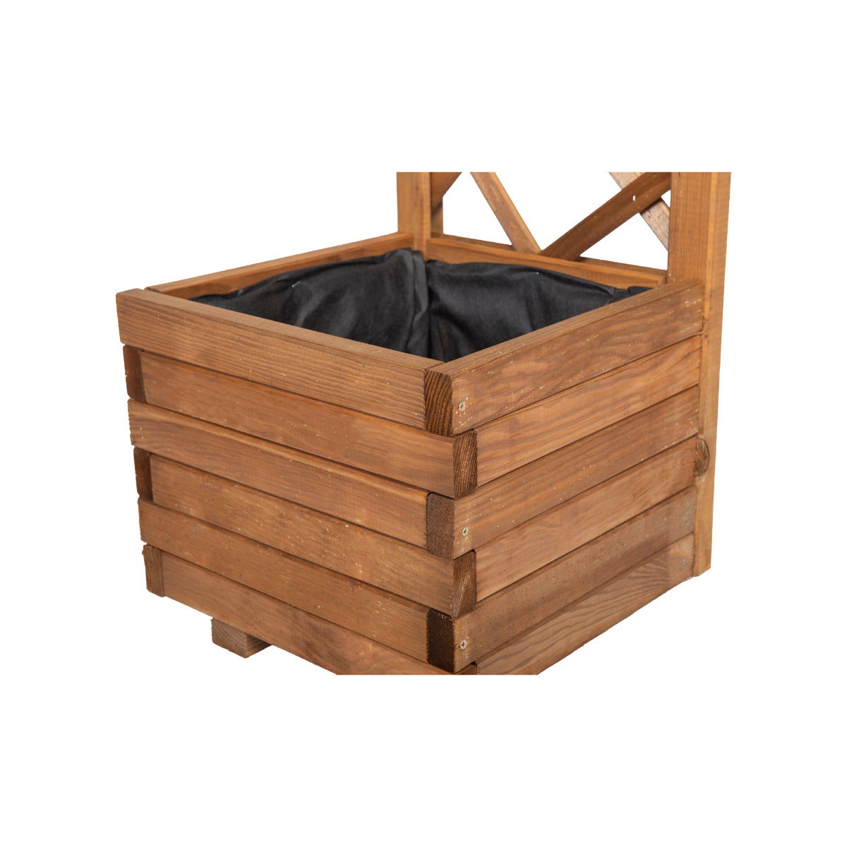 Plantenbak met Klimrek en Worteldoek Bruin Grenen 40 x 40 cm