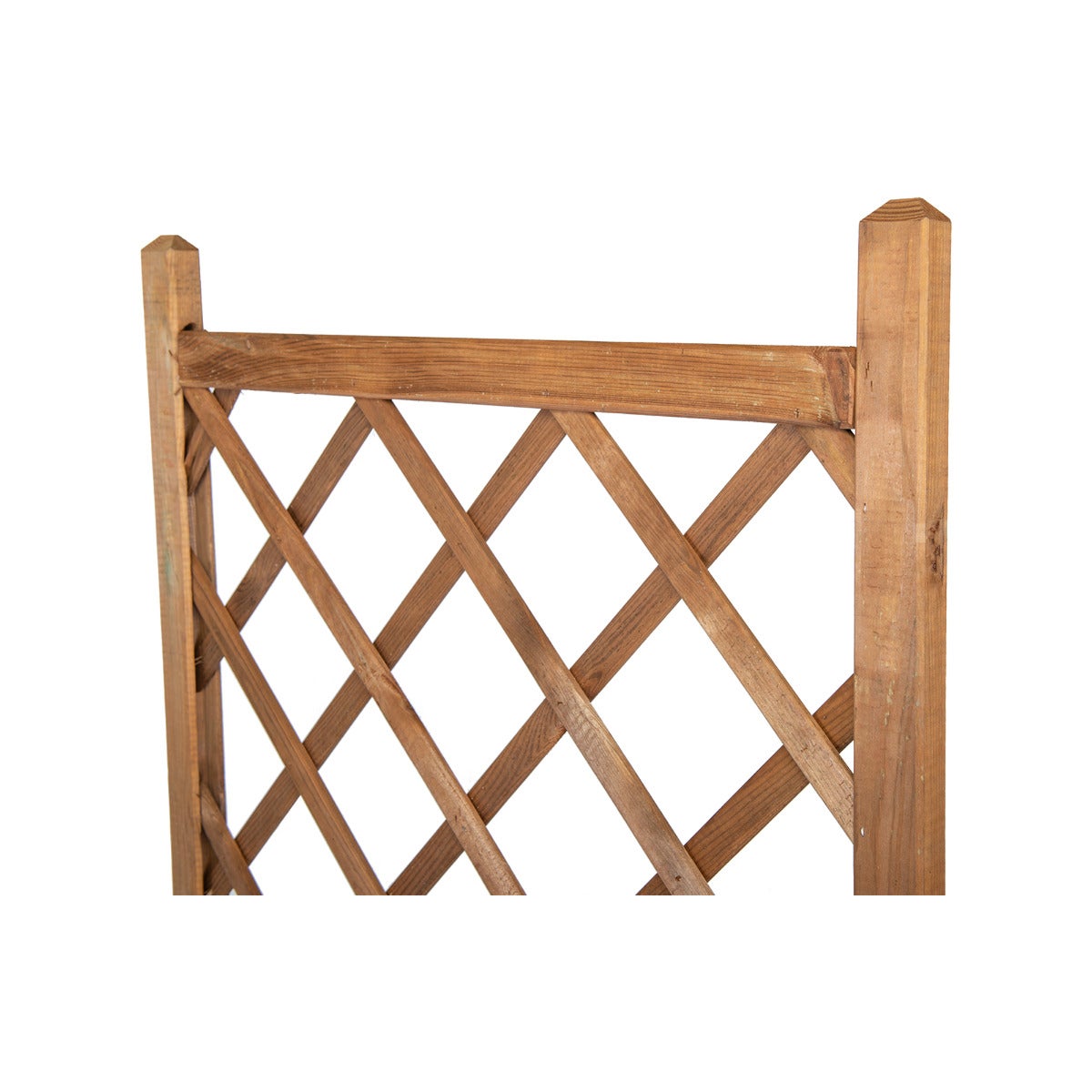 Plantenbak met Klimrek en Worteldoek Bruin Grenen 80 x 40 cm