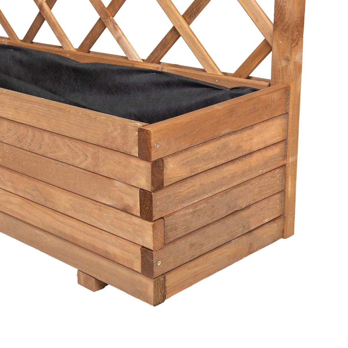 Plantenbak met Klimrek en Worteldoek Bruin Grenen 80 x 40 cm