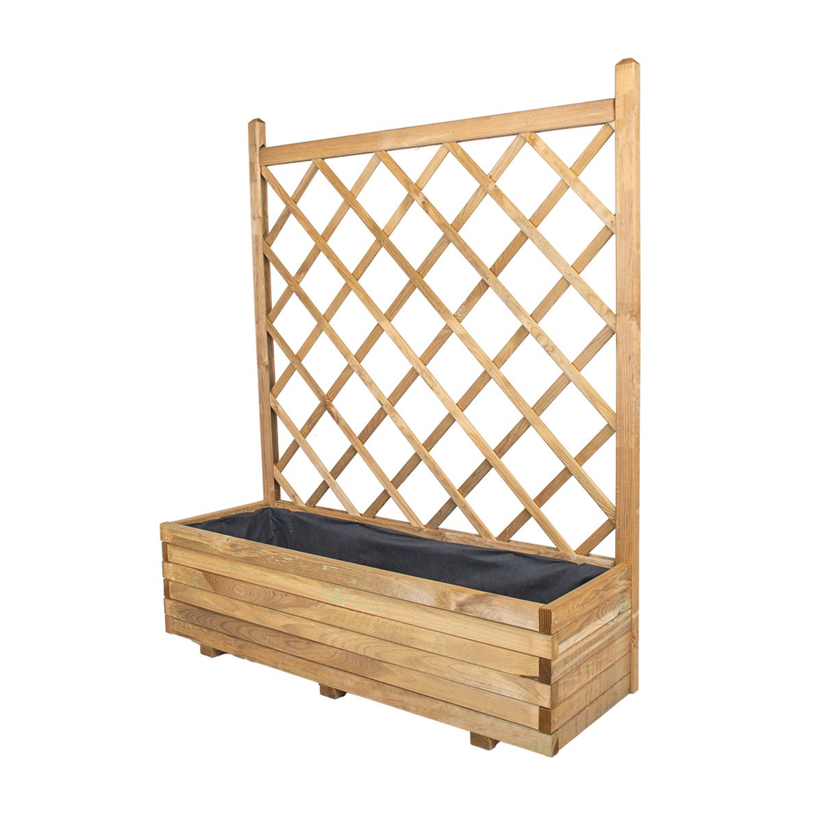 Plantenbak met Klimrek en Worteldoek Grenen 120 x 40 cm