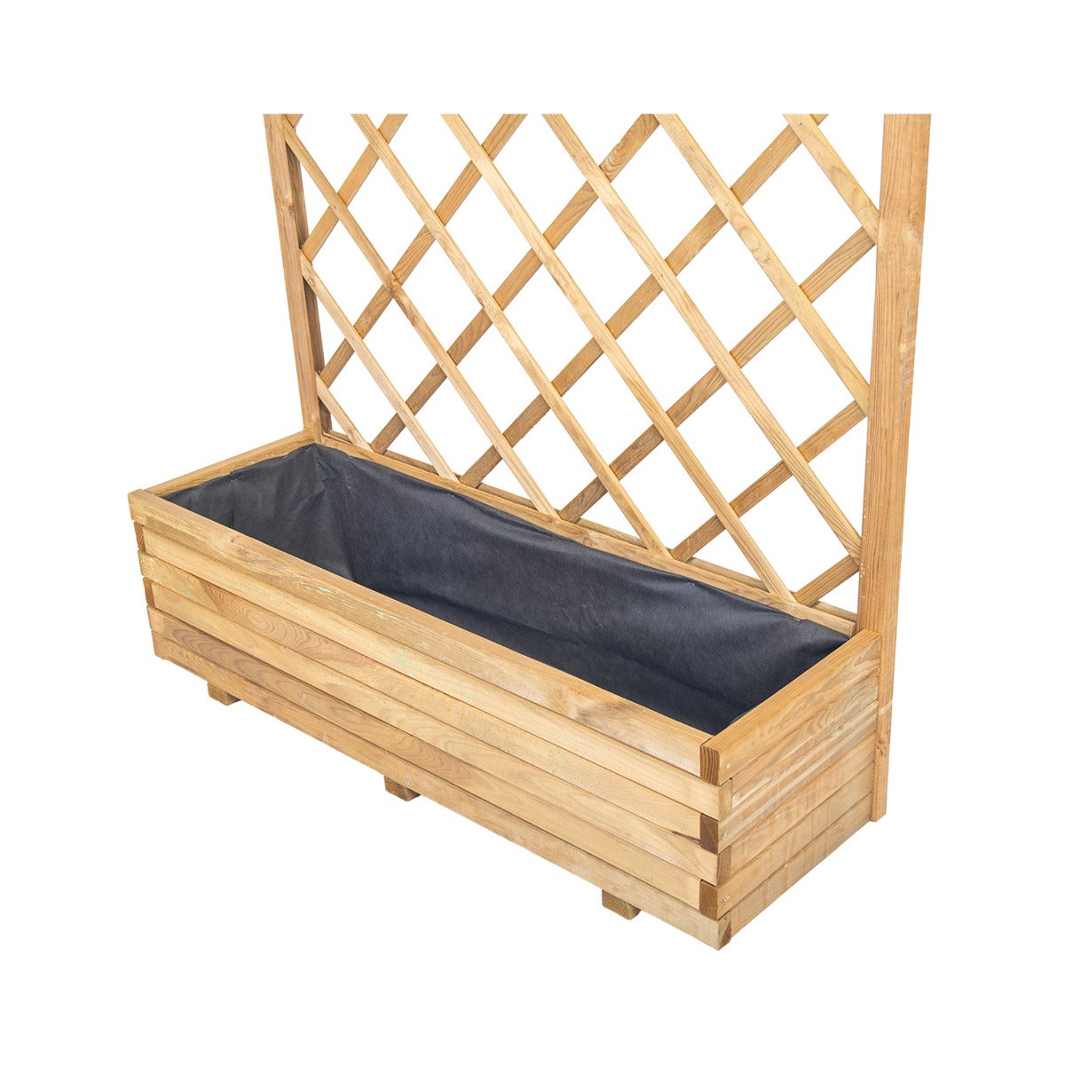 Plantenbak met Klimrek en Worteldoek Grenen 120 x 40 cm