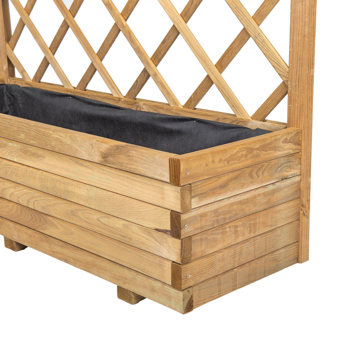 Plantenbak met Klimrek en Worteldoek Grenen 120 x 40 cm