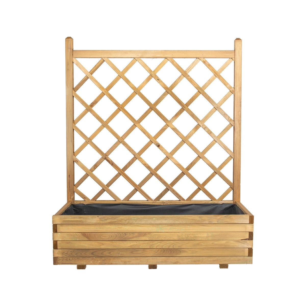 Plantenbak met Klimrek en Worteldoek Grenen 120 x 40 cm