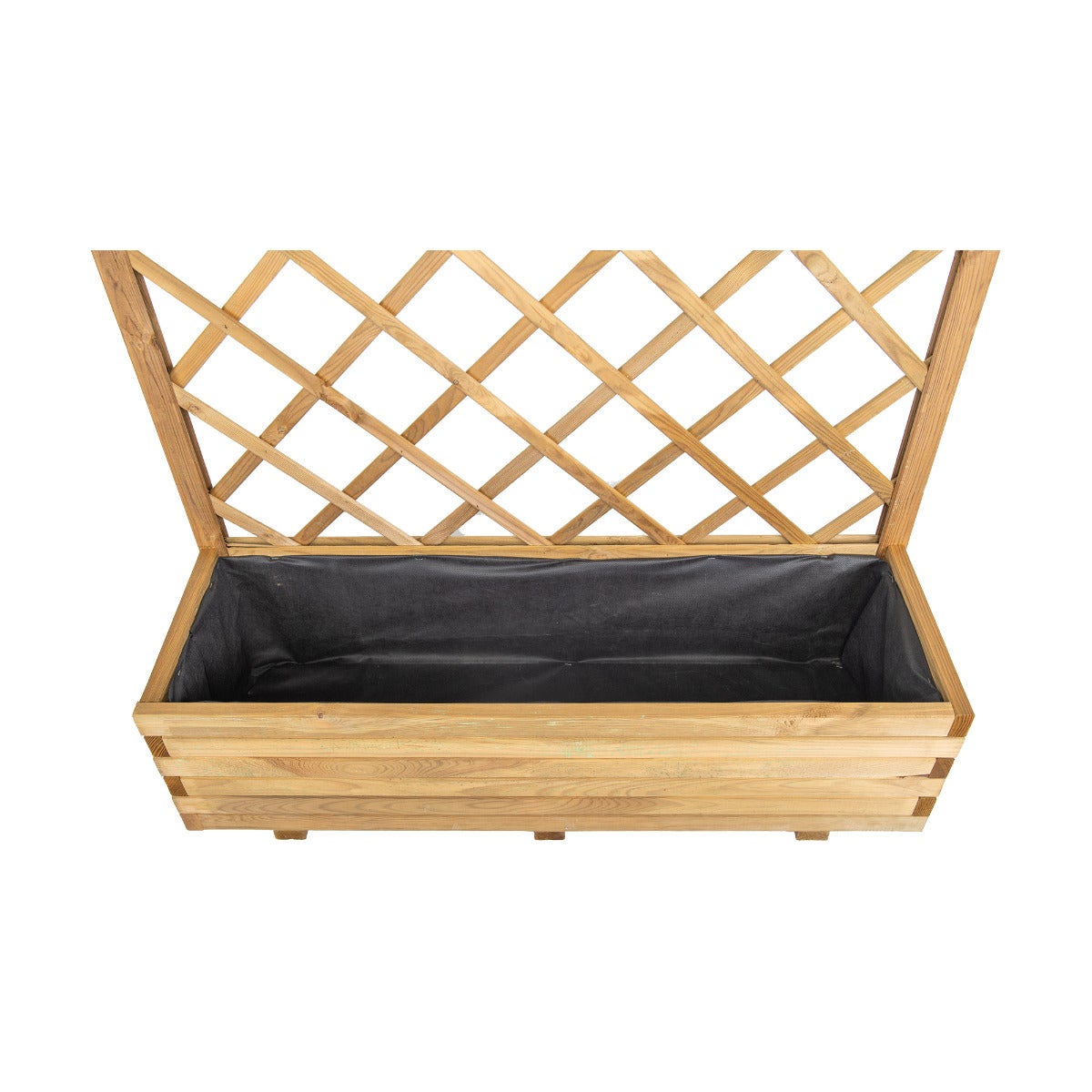 Plantenbak met Klimrek en Worteldoek Grenen 120 x 40 cm