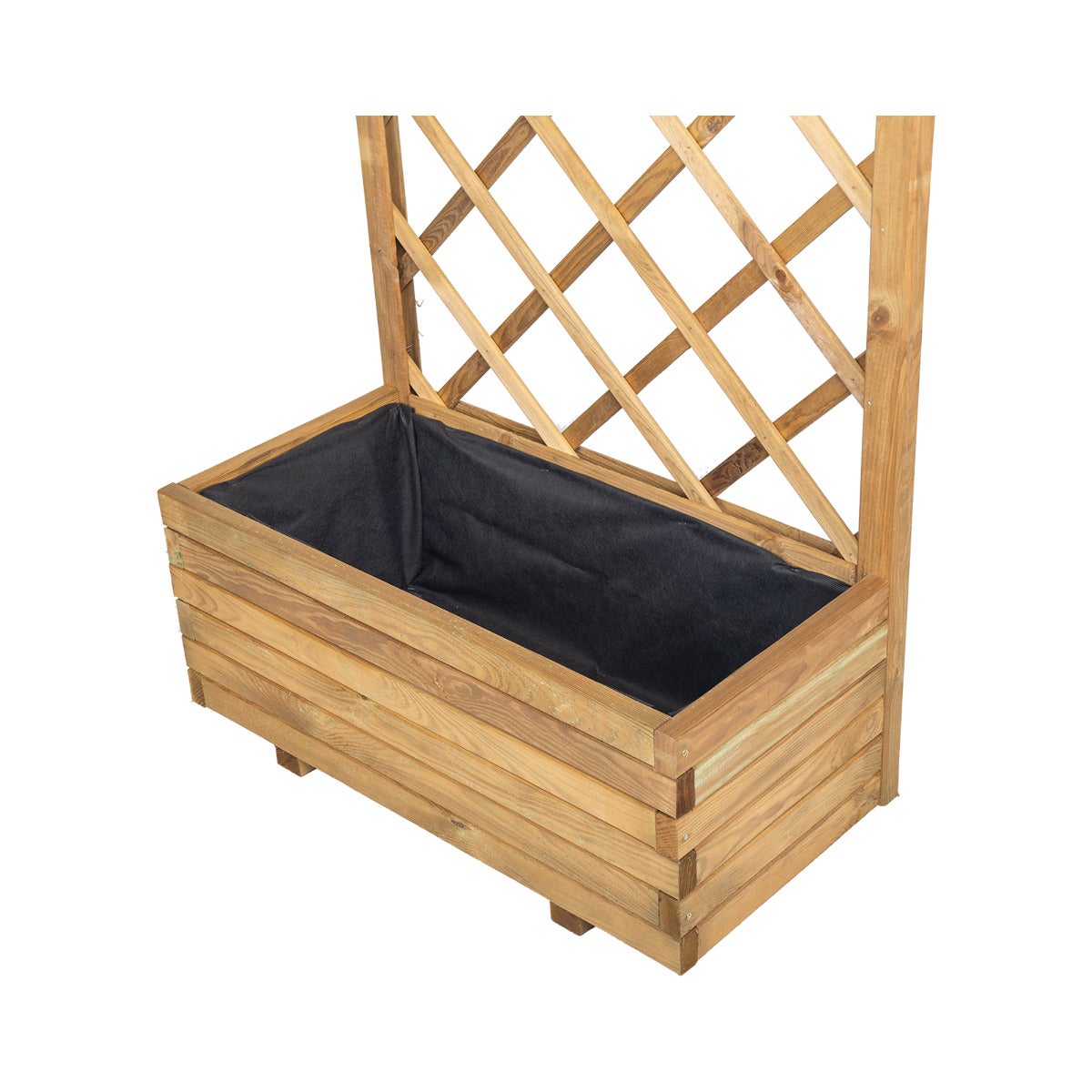 Plantenbak met Klimrek en Worteldoek Grenen 80 x 40 cm
