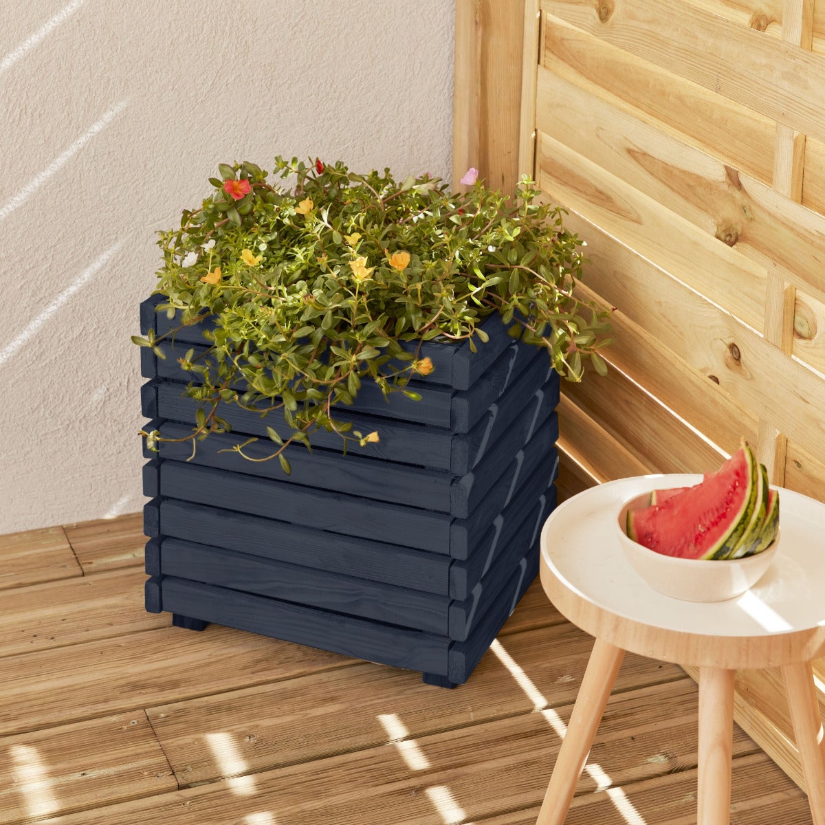 Plantenbak met Binnenbak Zwart Hout 40 x 39.4 cm