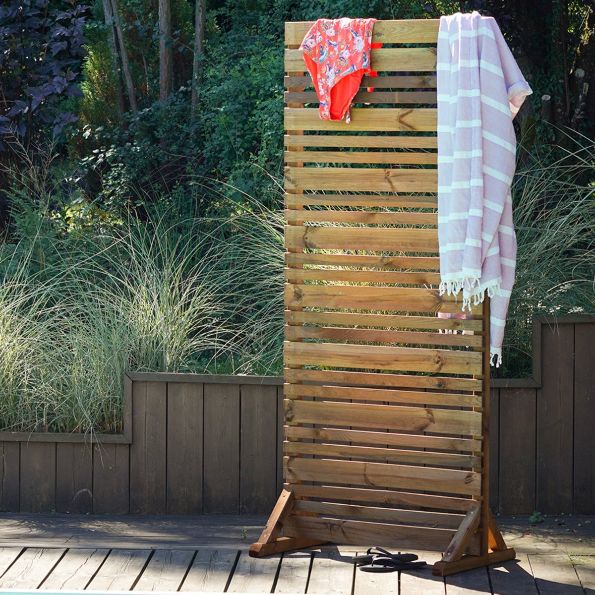 Decoratief Privacy Tuinscherm op Poten Grenen 80 x 180 cm