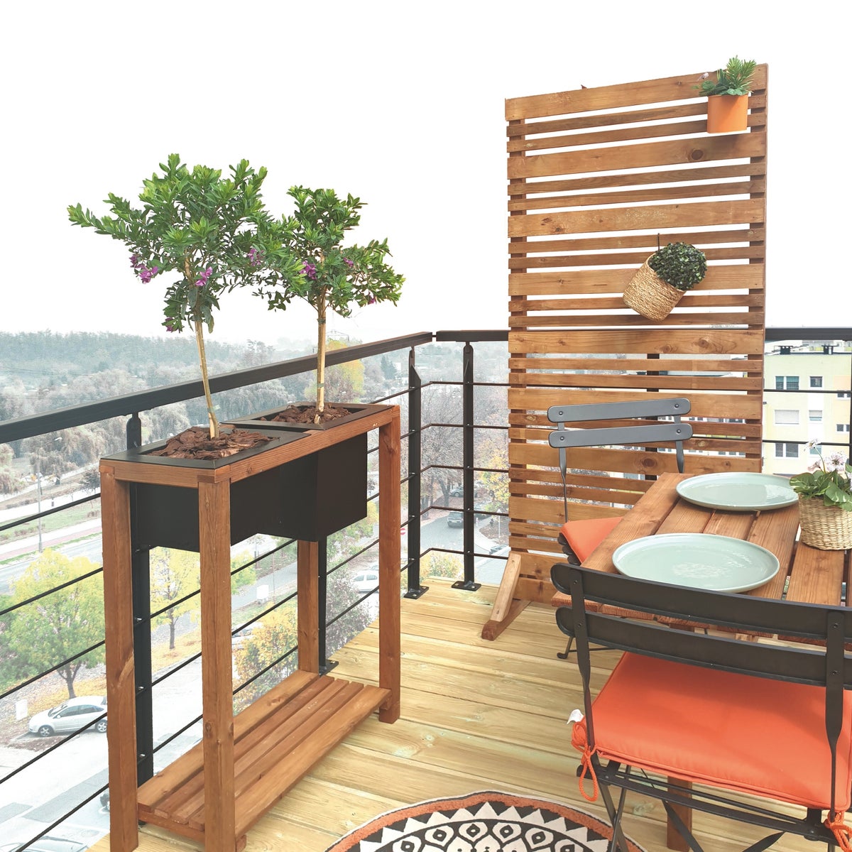 Decoratief Privacy Tuinscherm op Poten Grenen 80 x 180 cm