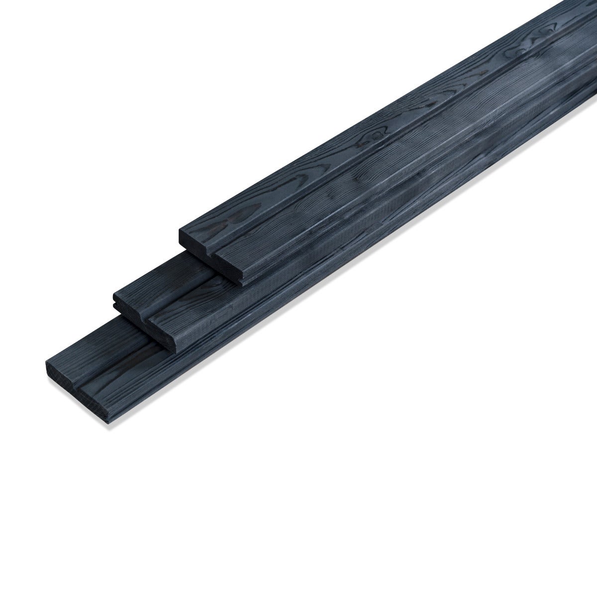 Rhombus Rabat Afdeklat Zwart Geschaafd Naaldhout 2.8 x 14.5 x 200 cm